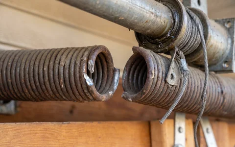 Broken garage door torsion spring needing repair — Rapid Garage Door Services, Hudson Valley NY